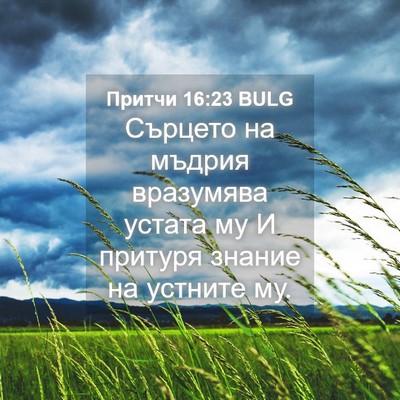 Picture 04 - Притчи 16:23 BULG - Сърцето на мъдрия - Bible Verse Picture