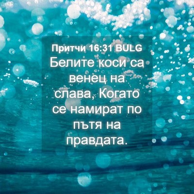 Picture 04 - Притчи 16:31 BULG - Белите коси са венец на - Bible Verse Picture