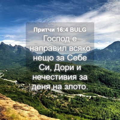 Picture 04 - Притчи 16:4 BULG - Господ е направил всяко - Bible Verse Picture