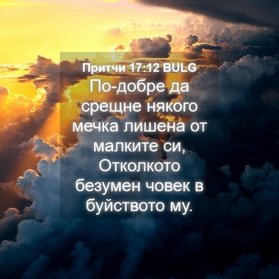 Picture 04 - Притчи 17:12 BULG - По-добре да срещне някого - Bible Verse Picture