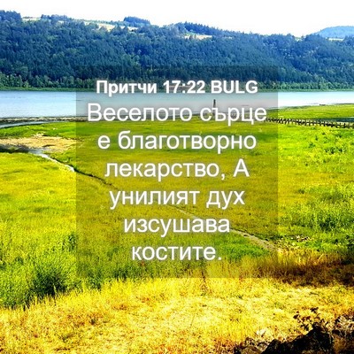 Picture 04 - Притчи 17:22 BULG - Веселото сърце е - Bible Verse Picture