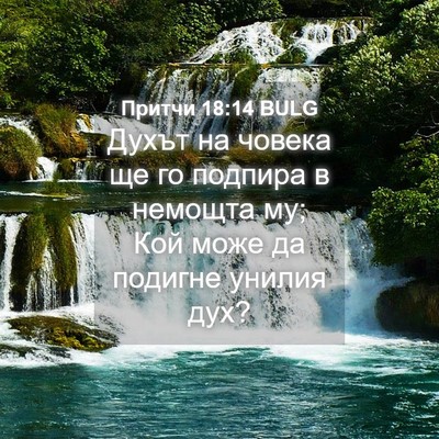 Picture 04 - Притчи 18:14 BULG - Духът на човека ще го - Bible Verse Picture