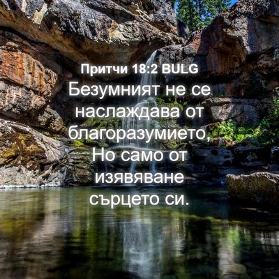 Picture 04 - Притчи 18:2 BULG - Безумният не се наслаждава - Bible Verse Picture