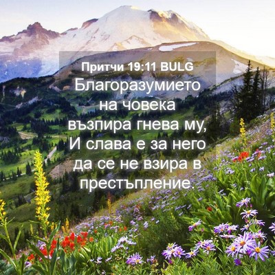 Picture 04 - Притчи 19:11 BULG - Благоразумието на човека - Bible Verse Picture