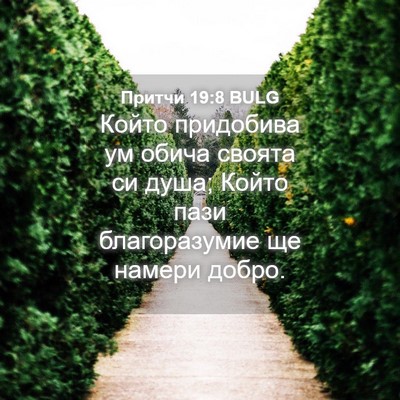 Picture 04 - Притчи 19:8 BULG - Който придобива ум обича - Bible Verse Picture