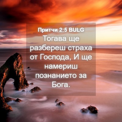 Picture 04 - Притчи 2:5 BULG - Тогава ще разбереш страха - Bible Verse Picture