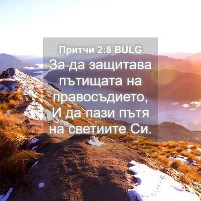 Picture 04 - Притчи 2:8 BULG - За да защитава пътищата на - Bible Verse Picture