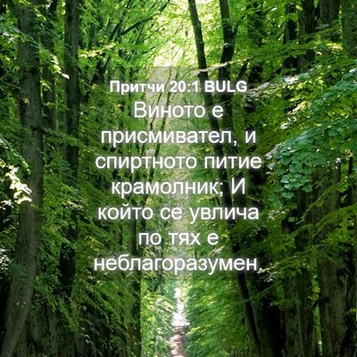 Picture 04 - Притчи 20:1 BULG - Виното е присмивател, и - Bible Verse Picture