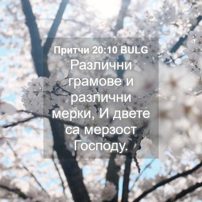 Picture 04 - Притчи 20:10 BULG - Различни грамове и - Bible Verse Picture