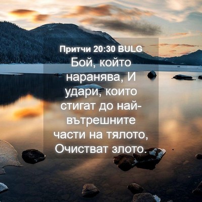 Picture 04 - Притчи 20:30 BULG - Бой, който наранява, И - Bible Verse Picture