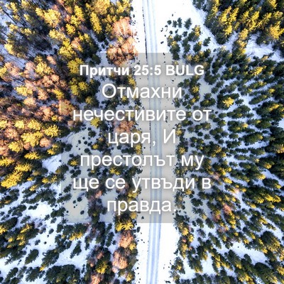 Picture 04 - Притчи 25:5 BULG - Отмахни нечестивите от - Bible Verse Picture