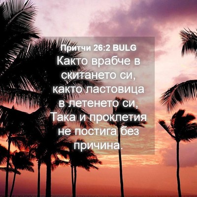 Picture 04 - Притчи 26:2 BULG - Както врабче в скитането - Bible Verse Picture