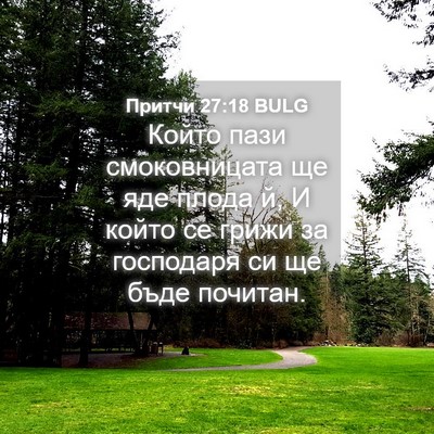 Picture 04 - Притчи 27:18 BULG - Който пази смоковницата ще - Bible Verse Picture