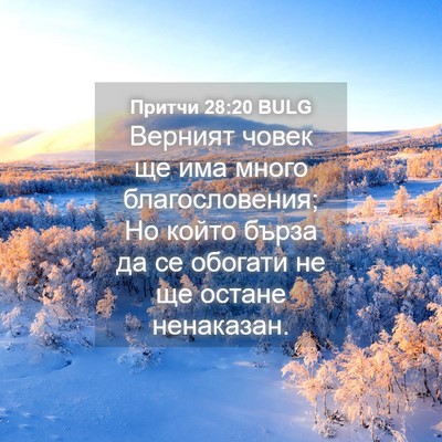 Picture 04 - Притчи 28:20 BULG - Верният човек ще има много - Bible Verse Picture