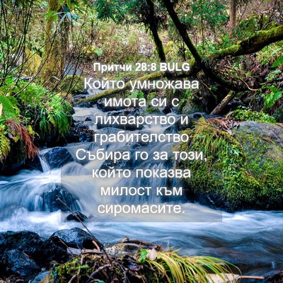 Picture 04 - Притчи 28:8 BULG - Който умножава имота си с - Bible Verse Picture