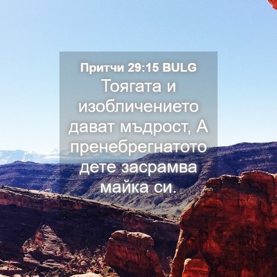 Picture 04 - Притчи 29:15 BULG - Тоягата и изобличението - Bible Verse Picture