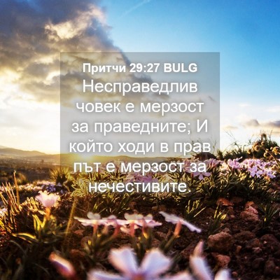 Picture 04 - Притчи 29:27 BULG - Несправедлив човек е - Bible Verse Picture