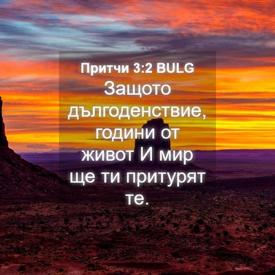 Picture 04 - Притчи 3:2 BULG - Защото дългоденствие, - Bible Verse Picture