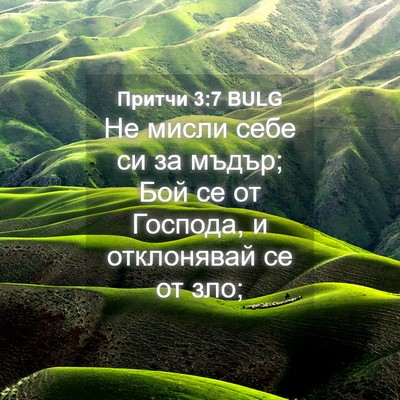 Picture 04 - Притчи 3:7 BULG - Не мисли себе си за мъдър; - Bible Verse Picture