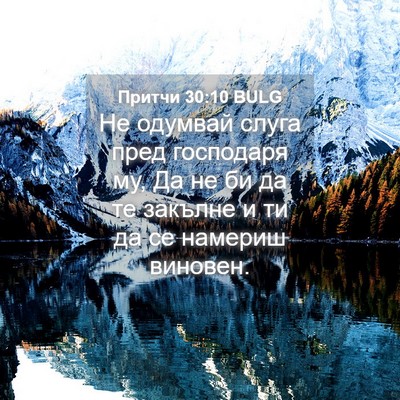 Picture 04 - Притчи 30:10 BULG - Не одумвай слуга пред - Bible Verse Picture