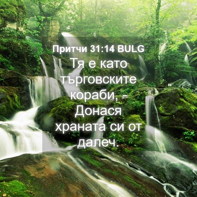 Picture 04 - Притчи 31:14 BULG - Тя е като търговските - Bible Verse Picture