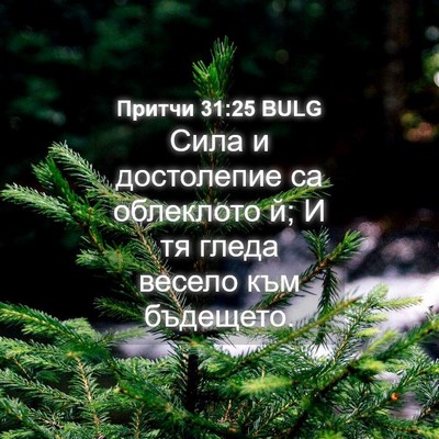 Picture 04 - Притчи 31:25 BULG - Сила и достолепие са - Bible Verse Picture