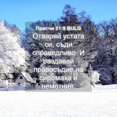 Picture 04 - Притчи 31:9 BULG - Отваряй устата си, съди - Bible Verse Picture