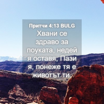 Picture 04 - Притчи 4:13 BULG - Хвани се здраво за поуката, - Bible Verse Picture