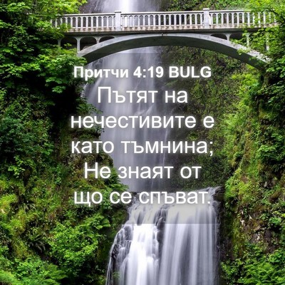 Picture 04 - Притчи 4:19 BULG - Пътят на нечестивите е - Bible Verse Picture