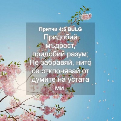Picture 04 - Притчи 4:5 BULG - Придобий мъдрост, придобий - Bible Verse Picture