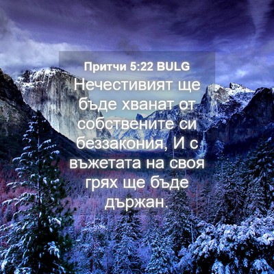Picture 04 - Притчи 5:22 BULG - Нечестивият ще бъде хванат - Bible Verse Picture