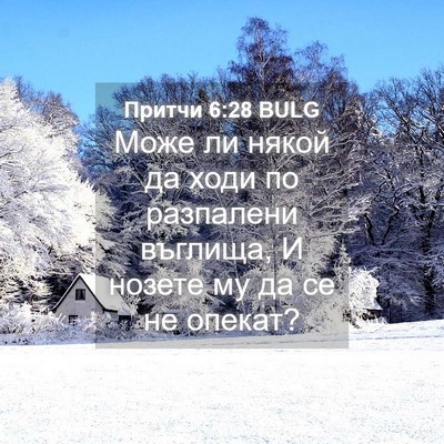 Picture 04 - Притчи 6:28 BULG - Може ли някой да ходи по - Bible Verse Picture