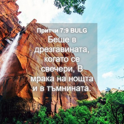 Picture 04 - Притчи 7:9 BULG - Беше в дрезгавината, - Bible Verse Picture
