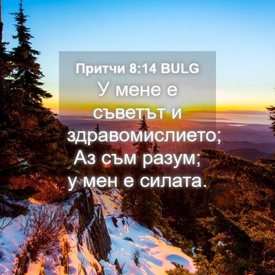 Picture 04 - Притчи 8:14 BULG - У мене е съветът и - Bible Verse Picture
