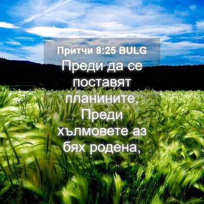 Picture 04 - Притчи 8:25 BULG - Преди да се поставят - Bible Verse Picture