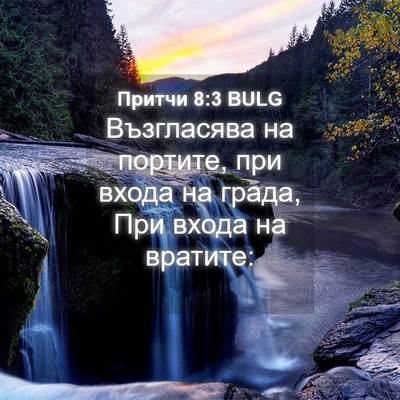 Picture 04 - Притчи 8:3 BULG - Възгласява на портите, при - Bible Verse Picture