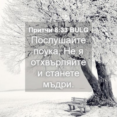 Picture 04 - Притчи 8:33 BULG - Послушайте поука, Не я - Bible Verse Picture