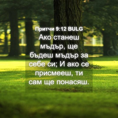 Picture 04 - Притчи 9:12 BULG - Ако станеш мъдър, ще бъдеш - Bible Verse Picture