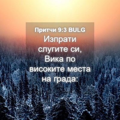 Picture 04 - Притчи 9:3 BULG - Изпрати слугите си, Вика по - Bible Verse Picture