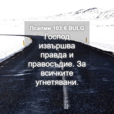 Picture 04 - Псалми 103:6 BULG - Господ извършва правда и - Bible Verse Picture