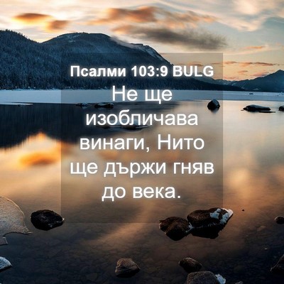 Picture 04 - Псалми 103:9 BULG - Не ще изобличава винаги, - Bible Verse Picture
