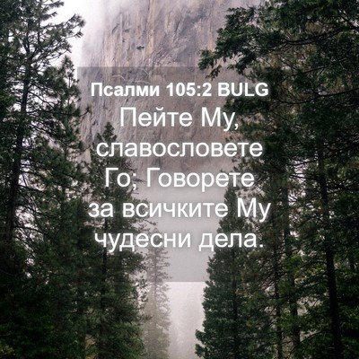 Picture 04 - Псалми 105:2 BULG - Пейте Му, славословете Го; - Bible Verse Picture
