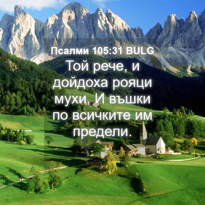 Picture 04 - Псалми 105:31 BULG - Той рече, и дойдоха рояци - Bible Verse Picture