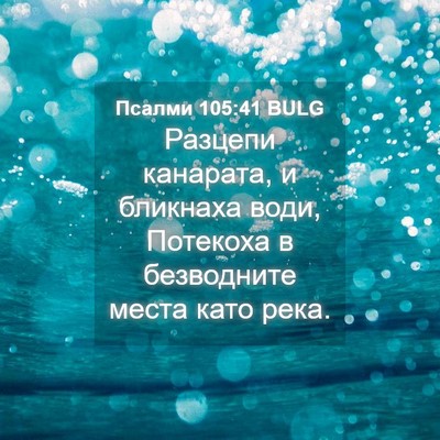 Picture 04 - Псалми 105:41 BULG - Разцепи канарата, и - Bible Verse Picture