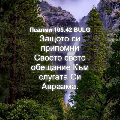 Picture 04 - Псалми 105:42 BULG - Защото си припомни Своето - Bible Verse Picture