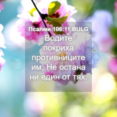 Picture 04 - Псалми 106:11 BULG - Водите покриха - Bible Verse Picture