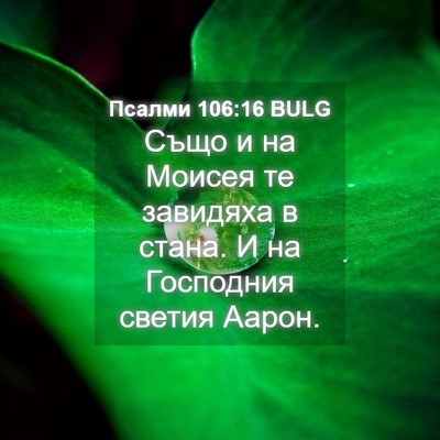 Picture 04 - Псалми 106:16 BULG - Също и на Моисея те - Bible Verse Picture