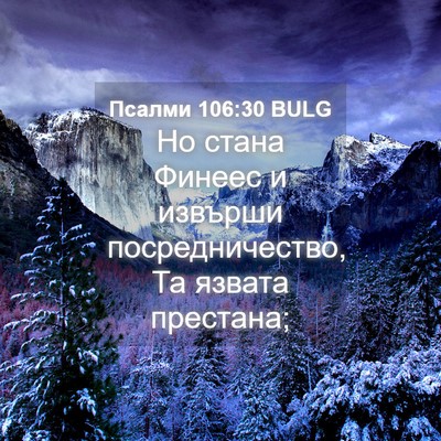 Picture 04 - Псалми 106:30 BULG - Но стана Финеес и извърши - Bible Verse Picture