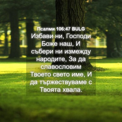 Picture 04 - Псалми 106:47 BULG - Избави ни, Господи Боже - Bible Verse Picture