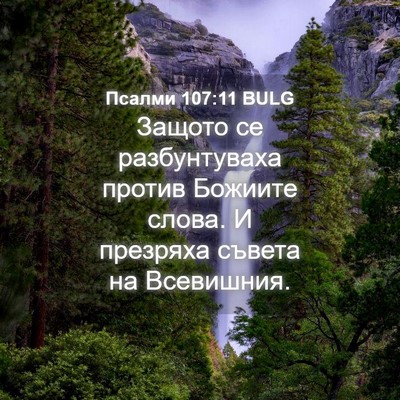 Picture 04 - Псалми 107:11 BULG - Защото се разбунтуваха - Bible Verse Picture